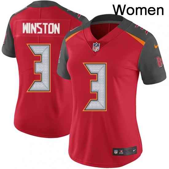 Womens Nike Tampa Bay Buccaneers 3 Jameis Winston Elite Red Team Color NFL Jersey